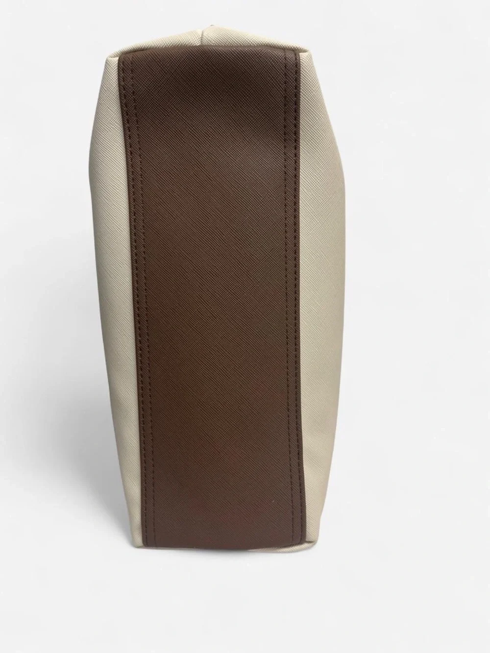 Everyday Cream Cosmetic Pouch with Brown Trim